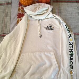 North Face off white hoodie for women